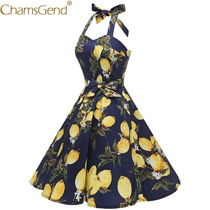 HOT SALE Sexy Vintage Halter Dress Women Summer Lemon Print Sleeveless Evening Party Swing Dresses 80514 Free Shipping
HOT SALE Sexy Vintage Halter Dress Women Summer Lemon Print Sleeveless Evening Party Swing Dresses 80514 Free Shipping