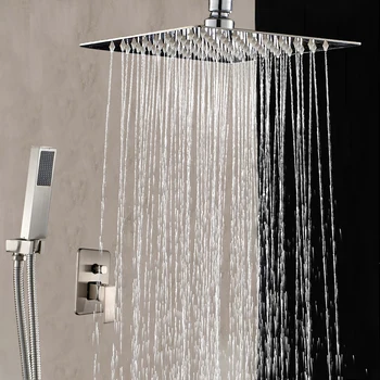 8" 10" 12" 16" Ceiling Mounted Shower Faucet Brushed Nickel Mixer Tap W/ Hand Shower Sprayer
8" 10" 12" 16" Ceiling Mounted Shower Faucet Brushed Nickel Mixer Tap W/ Hand Shower Sprayer