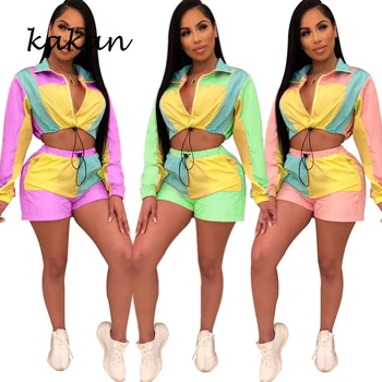 Kakan new women's jumpsuit two-piece multi-color color matching long-sleeved shorts jumpsuit suit
Kakan new women's jumpsuit two-piece multi-color color matching long-sleeved shorts jumpsuit suit