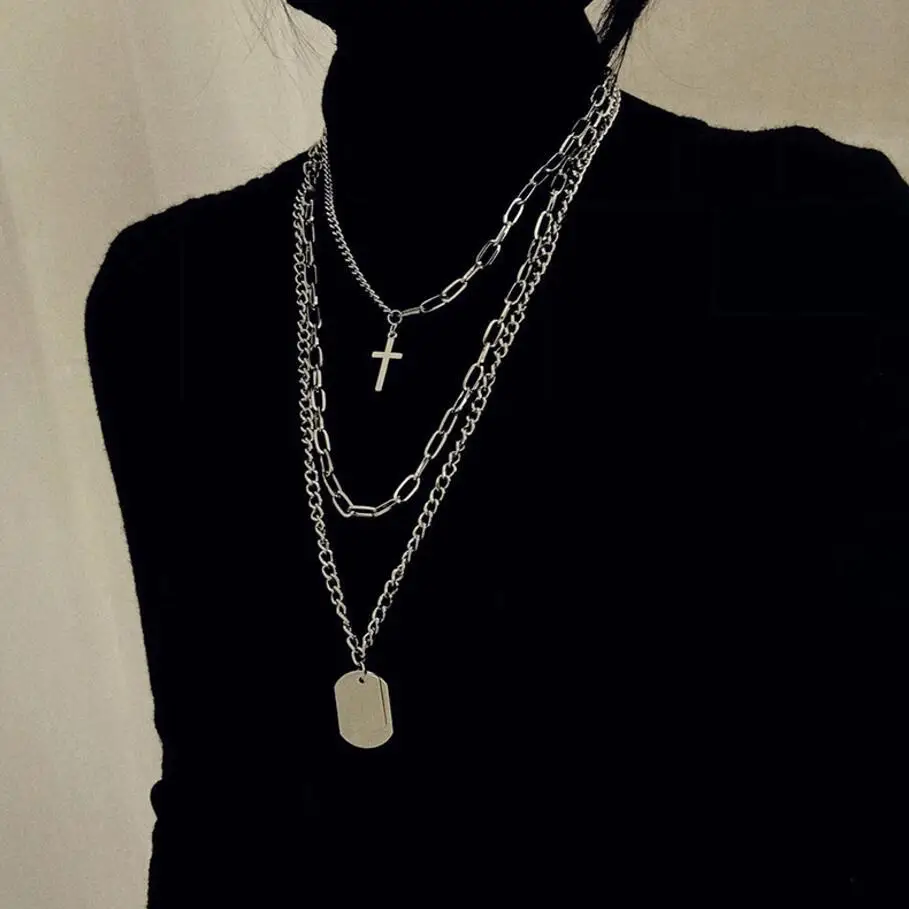 3pcs Punk Silver Chains Cross Necklace Couple Fashion Street Hip Hop Geometric Metal Pendant Necklaces
3pcs Punk Silver Chains Cross Necklace Couple Fashion Street Hip Hop Geometric Metal Pendant Necklaces