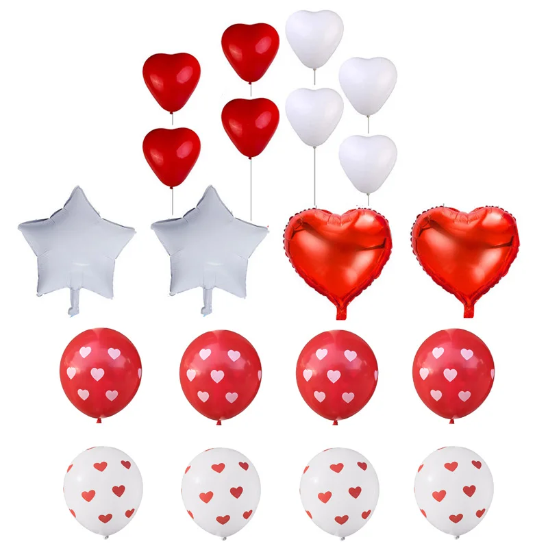 20pcs Red White Heart Printed Latex Balloon Set Star Heart Helium Air Balls Wedding Velentine's Day Party Decoration Globos
20pcs Red White Heart Printed Latex Balloon Set Star Heart Helium Air Balls Wedding Velentine's Day Party Decoration Globos