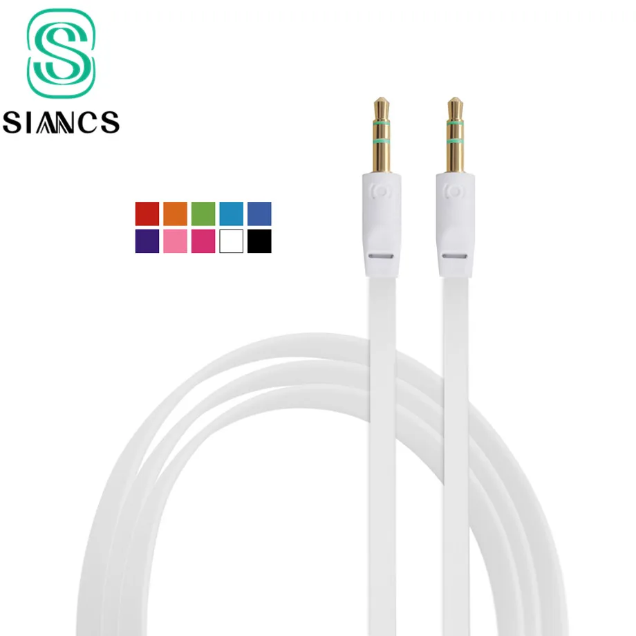 SIANCS 3.5 mm Jack Male to Male Stereo Audio Extension Flat Cable For Mobile Phone Tablet PC MP3 4 Player Car Stereo AUX Cable
SIANCS 3.5 mm Jack Male to Male Stereo Audio Extension Flat Cable For Mobile Phone Tablet PC MP3 4 Player Car Stereo AUX Cable
