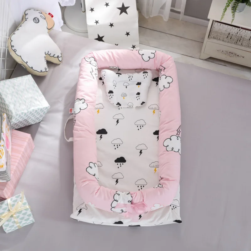Portable Baby For Bed Baby Lounger For Newborn Crib Breathable And Sleep Nest With