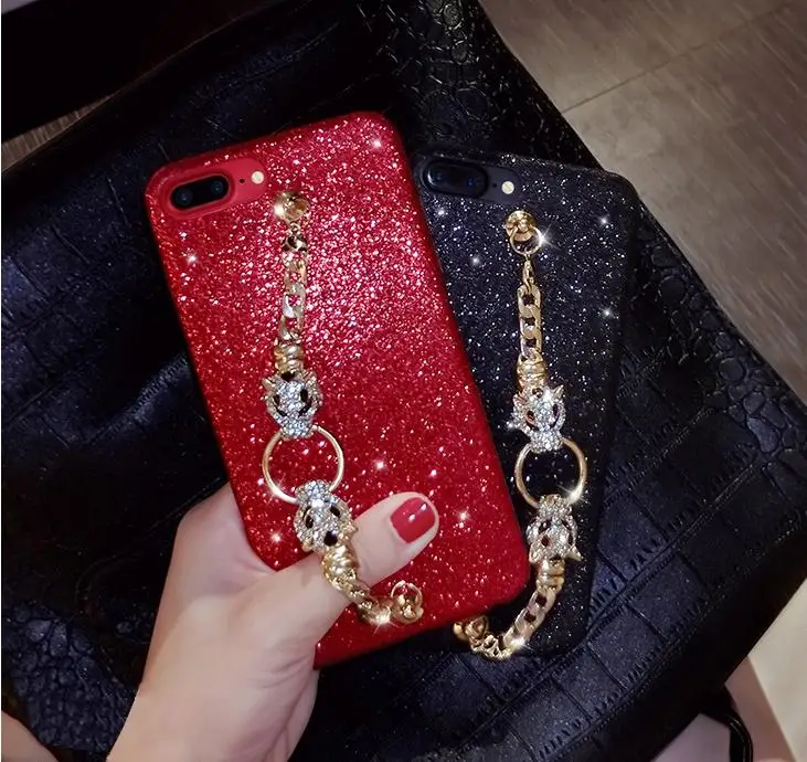 XSMYiss For iphone X 6 6s 7 7Plus 8 8Plus 6 6splus Luxury Cute Diamond Double Leopard Bracelet Chain Glitter Cover Case
XSMYiss For iphone X 6 6s 7 7Plus 8 8Plus 6 6splus Luxury Cute Diamond Double Leopard Bracelet Chain Glitter Cover Case