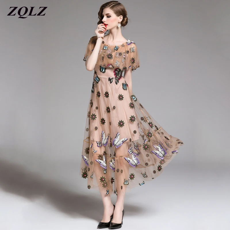 Zqlz 2019 Elegant Vintage Bohemia Beach Long Dress Women Slash Neck Short Sleeve Mesh Embroidery Floral Evening Party Dresses
Zqlz 2019 Elegant Vintage Bohemia Beach Long Dress Women Slash Neck Short Sleeve Mesh Embroidery Floral Evening Party Dresses