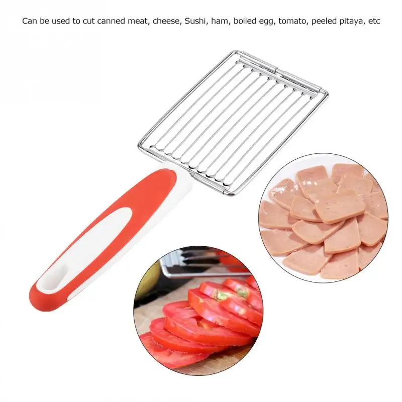 

Stainless Steel Tomato Slicer Fruits Cutter Luncheon Meat Slicer with Handle Cheese Boiled Egg Ham Tomato Serrated Slicing Knife