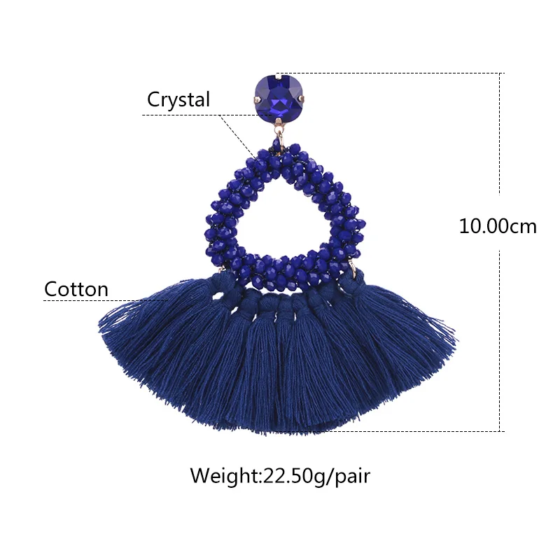 Oorbellen crystal beads pendientes boho drop earrings for women wedding earrings statement earrings tassel earrings (16)