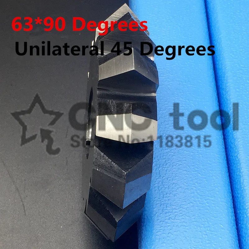 

63mm*90degrees*22mm Inner hole Unilateral 45 degrees HSS-M2 Double Angle Milling cutter Free shipping