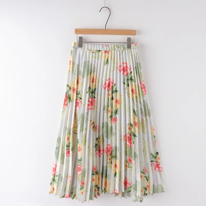 QZ941 Fresh Spring Floral Print Pleated Skirt Elastic Waist Sweet Flower Skirts Saias
QZ941 Fresh Spring Floral Print Pleated Skirt Elastic Waist Sweet Flower Skirts Saias