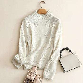100% Cashmere Sweater Women Hollow Knitted Design Turteneck Long Sleeve 3 Colors Sweater Ladies Top Spring 2019 New Fashion
100% Cashmere Sweater Women Hollow Knitted Design Turteneck Long Sleeve 3 Colors Sweater Ladies Top Spring 2019 New Fashion