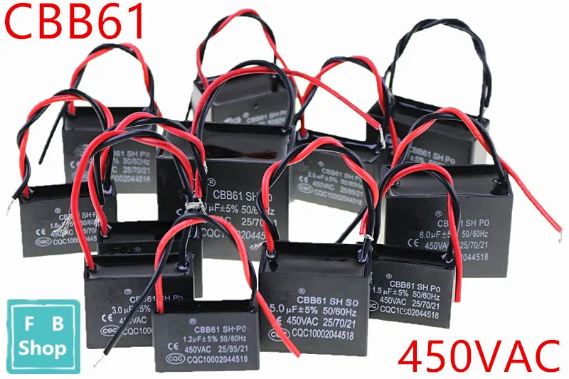 CBB61 1uF 1.2uF 1.5uF 1.8uF 2uF 2.5uF 3uF 3.5uF 4uF 4.5uF 450VAC starting capacitance AC Fan Capacitor CBB Motor Run Capacitor
CBB61 1uF 1.2uF 1.5uF 1.8uF 2uF 2.5uF 3uF 3.5uF 4uF 4.5uF 450VAC starting capacitance AC Fan Capacitor CBB Motor Run Capacitor