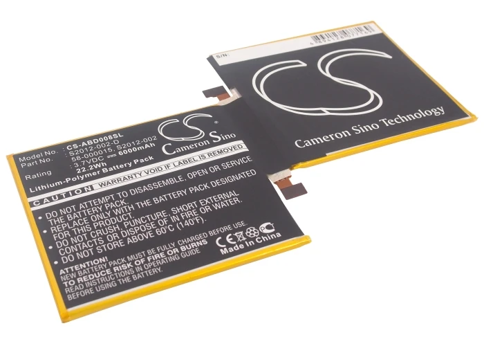 Аккумулятор Cameron Sino 6000 мАч 58 000015 S2012 002 D S для Amazon 3HT7G Kindle Fire 8 9 " HD |cameron sino|cameron sino