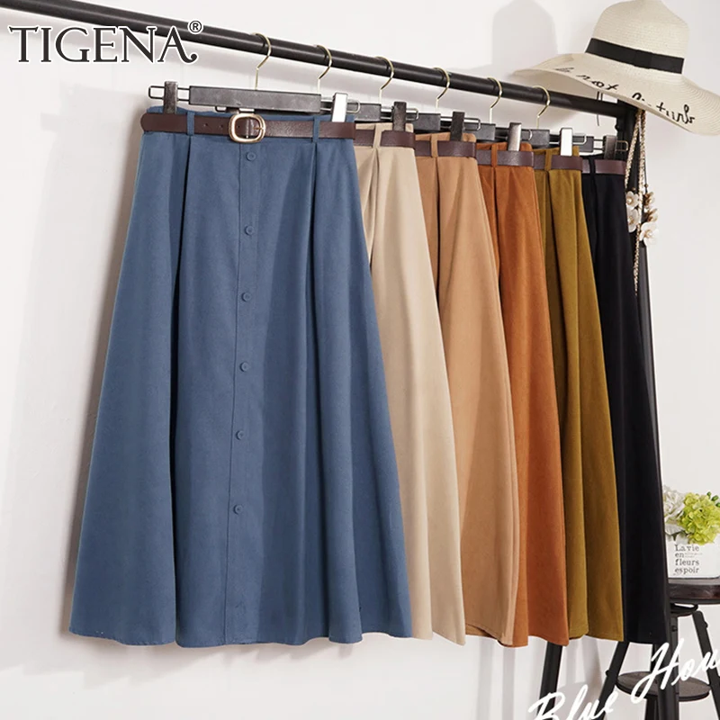 TIGENA Elegant Midi Long Skirts Women 2019 Autumn Winter Korean Suede Velvet Skirt Female A-line High Waist Pleated Blue Skirt
TIGENA Elegant Midi Long Skirts Women 2019 Autumn Winter Korean Suede Velvet Skirt Female A-line High Waist Pleated Blue Skirt