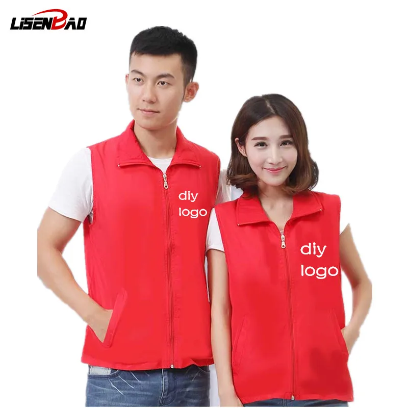 Custom Design DIY Logo men Women Vest Autumn Fashion Style Zippers Pockets Light weight Thin male Female Volunteer Vest
Custom Design DIY Logo men Women Vest Autumn Fashion Style Zippers Pockets Light weight Thin male Female Volunteer Vest