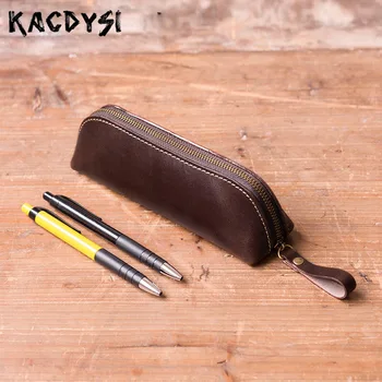 Designer Handmade Zipper Pencil Case Genuine Leather Vintage Unisex Makeup Bag Brush Pens Bag Stationery Pouch Organizer Wallets 
Designer Handmade Zipper Pencil Case Genuine Leather Vintage Unisex Makeup Bag Brush Pens Bag Stationery Pouch Organizer Wallets