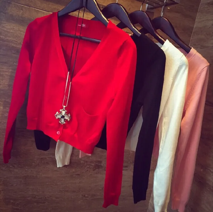 9 Candy Colors Autumn Spring Women V-Neck Knitted Casual Short Sweaters Cardigans Lady Knitting Short Outwear
9 Candy Colors Autumn Spring Women V-Neck Knitted Casual Short Sweaters Cardigans Lady Knitting Short Outwear