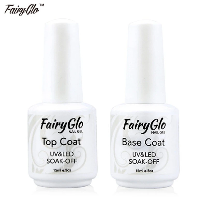 FairyGlo 2 шт./лот 15 мл УФ светодиодный гель для ногтей многоразовое верхнее покрытие