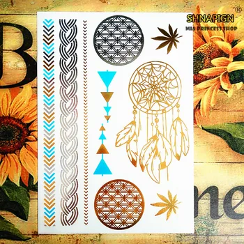 SHNAPIGN 24 style Temporary Body Art, Dreamcatcher golden Round Designs, Flash Tattoo Sticker Keep 3-5 days Waterproof 21*15cm
SHNAPIGN 24 style Temporary Body Art, Dreamcatcher golden Round Designs, Flash Tattoo Sticker Keep 3-5 days Waterproof 21*15cm