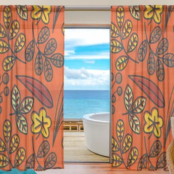 Orange Sheer Door Curtain Panels W55x L78 Inch/55x L84 Inch,High Quality Polyester Window Curtains Voile Sheers 2 Panels Set
Orange Sheer Door Curtain Panels W55x L78 Inch/55x L84 Inch,High Quality Polyester Window Curtains Voile Sheers 2 Panels Set