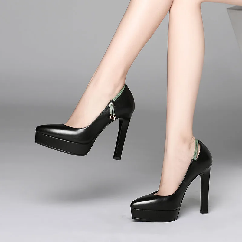 Women's leather shoes Europe and America Handmade pointed-toe office&career ladies pumps Solid color super high heel platform
Women's leather shoes Europe and America Handmade pointed-toe office&career ladies pumps Solid color super high heel platform