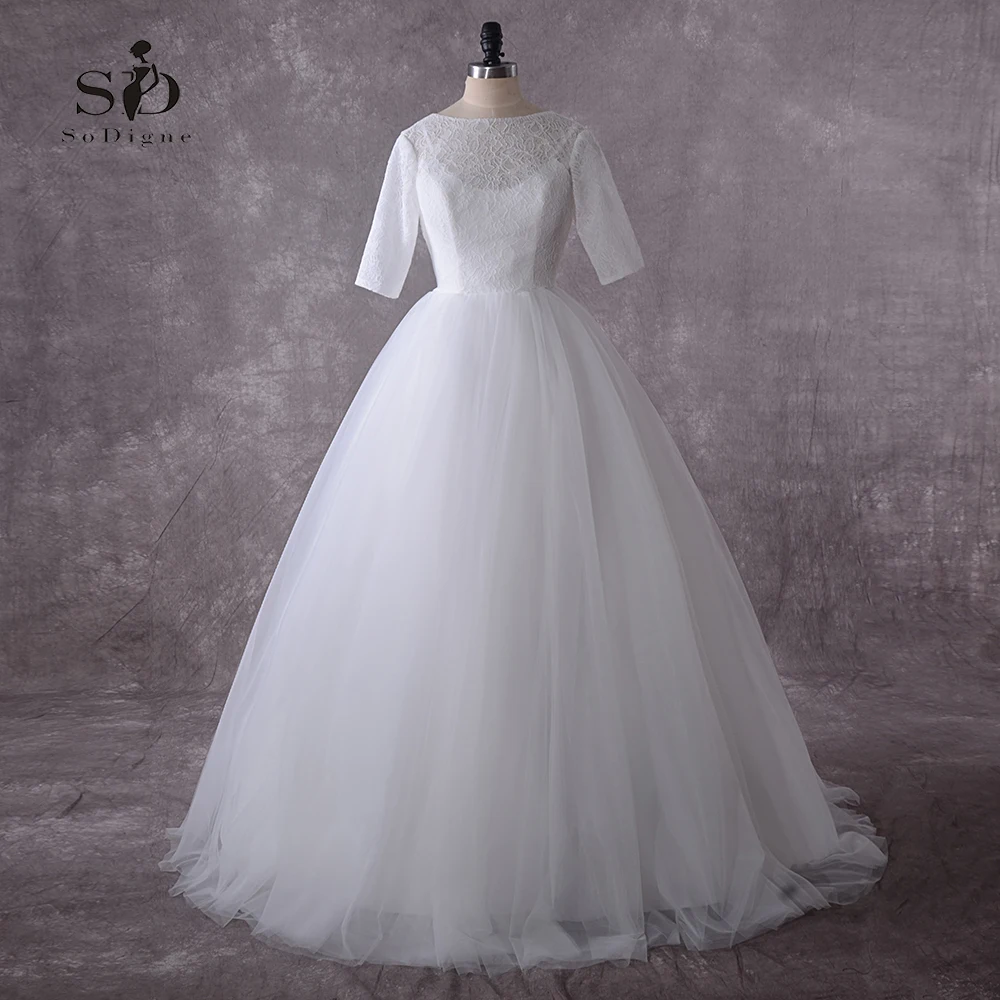 White Lace Wedding Dress 2018 Plus size Lace-up Simple Bridal Dress Cheap Half -sleeves Vestido de novia Fast Shipping
White Lace Wedding Dress 2018 Plus size Lace-up Simple Bridal Dress Cheap Half -sleeves Vestido de novia Fast Shipping