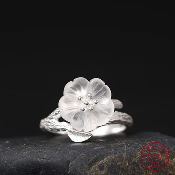 12.5mm Crystal Flower Plum Blossom Silver Leaves Opening Wedding Ring Real 925 Sterling Silver Ring For Women Fine Jewelry YR9
12.5mm Crystal Flower Plum Blossom Silver Leaves Opening Wedding Ring Real 925 Sterling Silver Ring For Women Fine Jewelry YR9