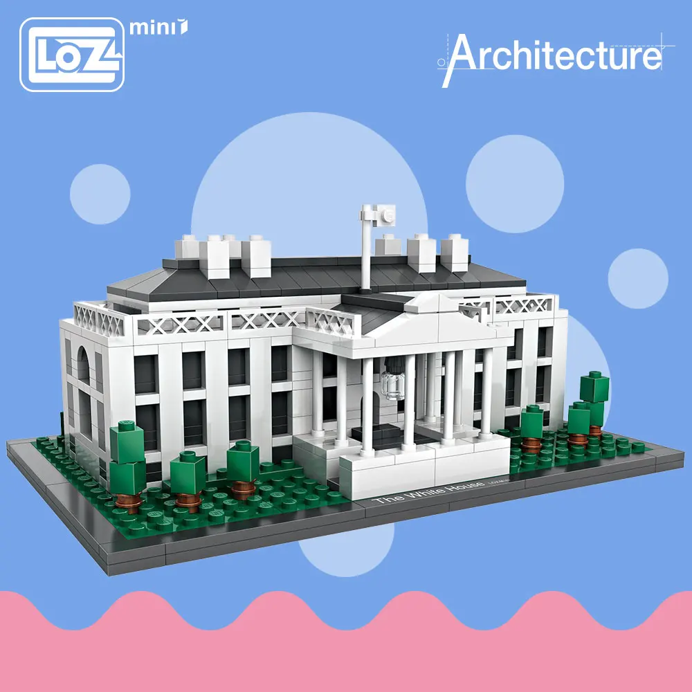 Строительные блоки LoZ архитектура Белый дом модель Развивающие игрушки для детей