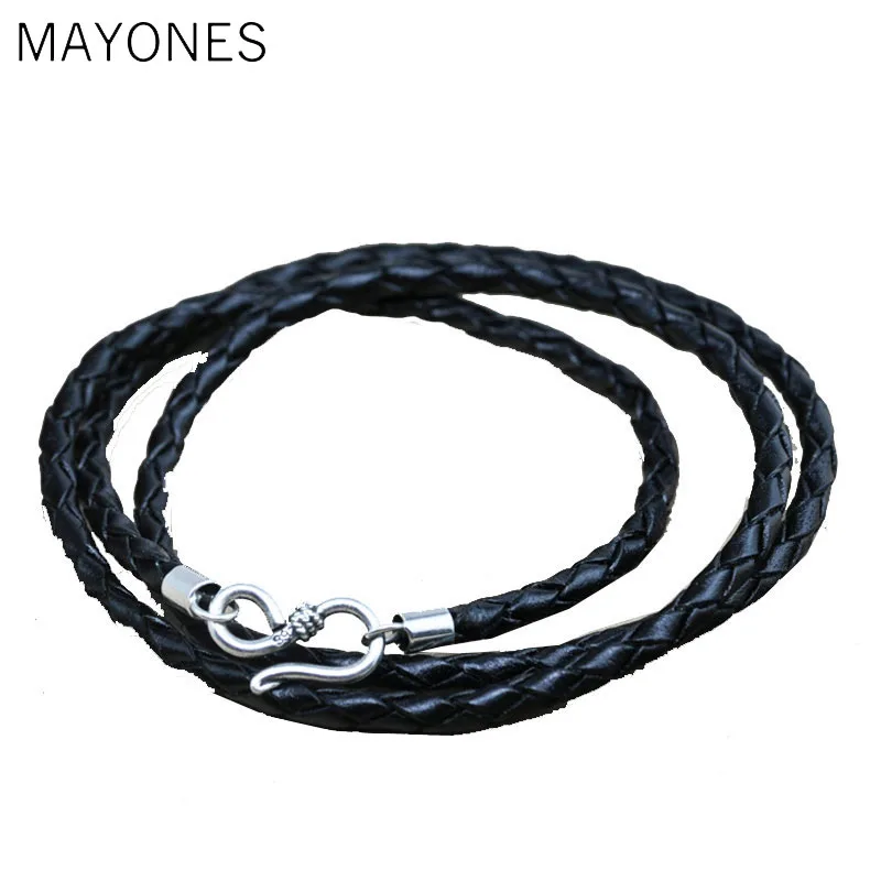 Real Leather Chain 925 Sterling Silver Necklace for Women Men Jewelry Accessories Black Thai S925 Solid Silver Jewelry Making
Real Leather Chain 925 Sterling Silver Necklace for Women Men Jewelry Accessories Black Thai S925 Solid Silver Jewelry Making