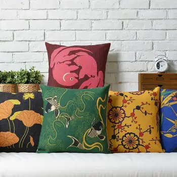 Good luck Modern Chinese pastoral Carp Plum Lotus Linen pillow cushion Square Pillowcases Home Decor sofa cushions
Good luck Modern Chinese pastoral Carp Plum Lotus Linen pillow cushion Square Pillowcases Home Decor sofa cushions