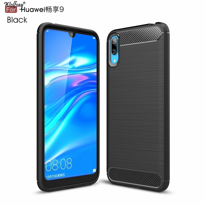 Anti-knock Case For Huawei Y7 Pro 2019 Enjoy 9 Soft TPU Brushed Business Phone Fundas Coque | Мобильные телефоны и