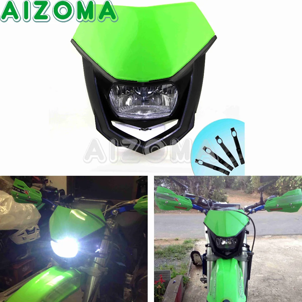 Motocross Offroad Headlight Bulbs Green DirtBike Enduro Headlamp Fairing For Honda Kawasaki KX KLX 65 85 250F 450F 110L 125DEF
Motocross Offroad Headlight Bulbs Green DirtBike Enduro Headlamp Fairing For Honda Kawasaki KX KLX 65 85 250F 450F 110L 125DEF
