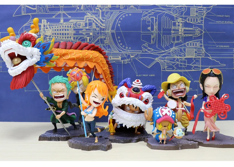 Anime One Piece Luffy Chinese New Year Lion Custome Zoro Sanji Nami dragon Robin Usopp Chopper lion dance Cute Figure Model Toys
Anime One Piece Luffy Chinese New Year Lion Custome Zoro Sanji Nami dragon Robin Usopp Chopper lion dance Cute Figure Model Toys