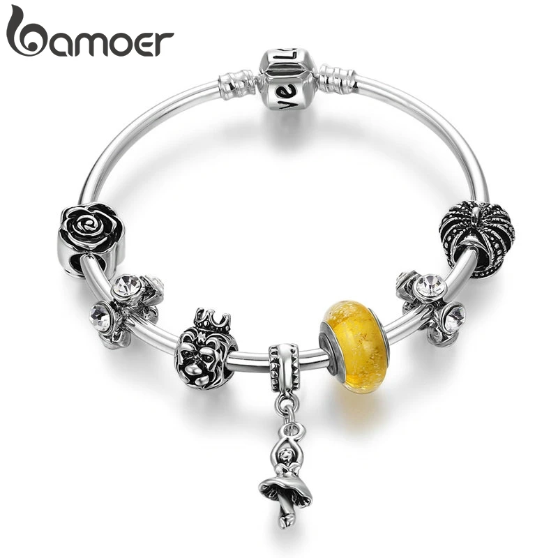 BAMOER Silver Color Dancer Pendant & High Quality Murano Beads Bracelets & Bangles for Women Beauty and the Beast Jewelry PA3819
BAMOER Silver Color Dancer Pendant & High Quality Murano Beads Bracelets & Bangles for Women Beauty and the Beast Jewelry PA3819