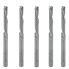 5 pc 3.175X22mm למטה לחתוך חותכי, שמאלי 1 חליל סוף מיל קרביד כלי חיתוך Bits על נקי עיבוד אקריליק/נגרות(China)