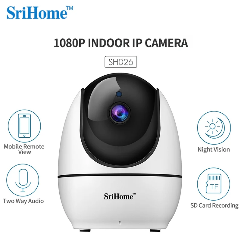 New SriHome SH026 WiFi 1080P Wireless Security IP Camera HD 2.4G H.265 Smart Networking IP Camera 120 degrees Wifi Mini Camera
New SriHome SH026 WiFi 1080P Wireless Security IP Camera HD 2.4G H.265 Smart Networking IP Camera 120 degrees Wifi Mini Camera