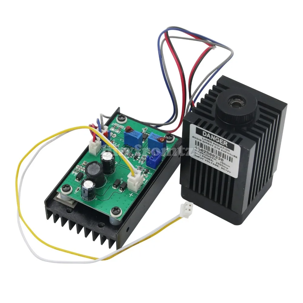 High Power 2.5W 2500mw 450nm Blue Laser Module TTL 12V for DIY CNC Carving Machine
High Power 2.5W 2500mw 450nm Blue Laser Module TTL 12V for DIY CNC Carving Machine