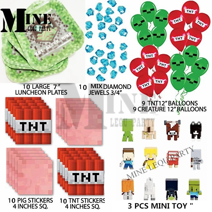 Mining Games Craft TNT Sticker balloon Birthday Party set supplies paper plate Mini toy Baby shower Game Craft for kid party
Mining Games Craft TNT Sticker balloon Birthday Party set supplies paper plate Mini toy Baby shower Game Craft for kid party
