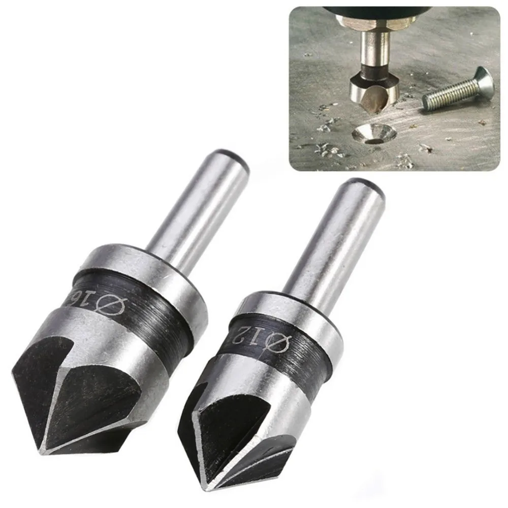 2pcs HSS 5 Flute Countersink Drill Bit Wood working 82Degree Point Angle Chamfering 1/4" Round Shank Round Shank Power Tool
2pcs HSS 5 Flute Countersink Drill Bit Wood working 82Degree Point Angle Chamfering 1/4" Round Shank Round Shank Power Tool