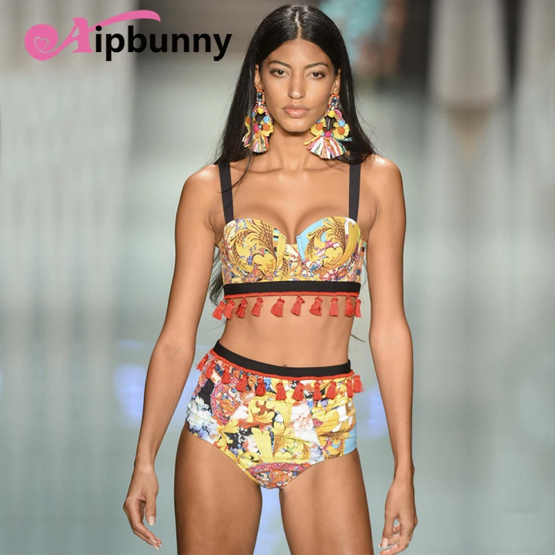 Aipbunny Sexy Brazilian Tassel Exotic Bikinis 2018 Swimwear Printed Swimsuit High Waist Women Bikinis Set Bathing Suit Beachwear
Aipbunny Sexy Brazilian Tassel Exotic Bikinis 2018 Swimwear Printed Swimsuit High Waist Women Bikinis Set Bathing Suit Beachwear