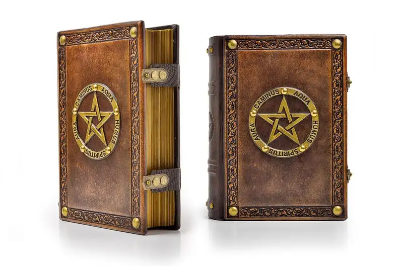Antiqued Journal leather journal sketchbook notebook diary book Medieval styled hand carved pentagram deeply embossed frame
Antiqued Journal leather journal sketchbook notebook diary book Medieval styled hand carved pentagram deeply embossed frame
