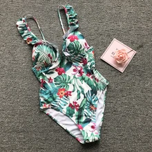 2020 ワンピース水着女性の水着セクシーなプッシュアップ水着フリル海水浴客新水着女性ビーチ溶融 xl(China)