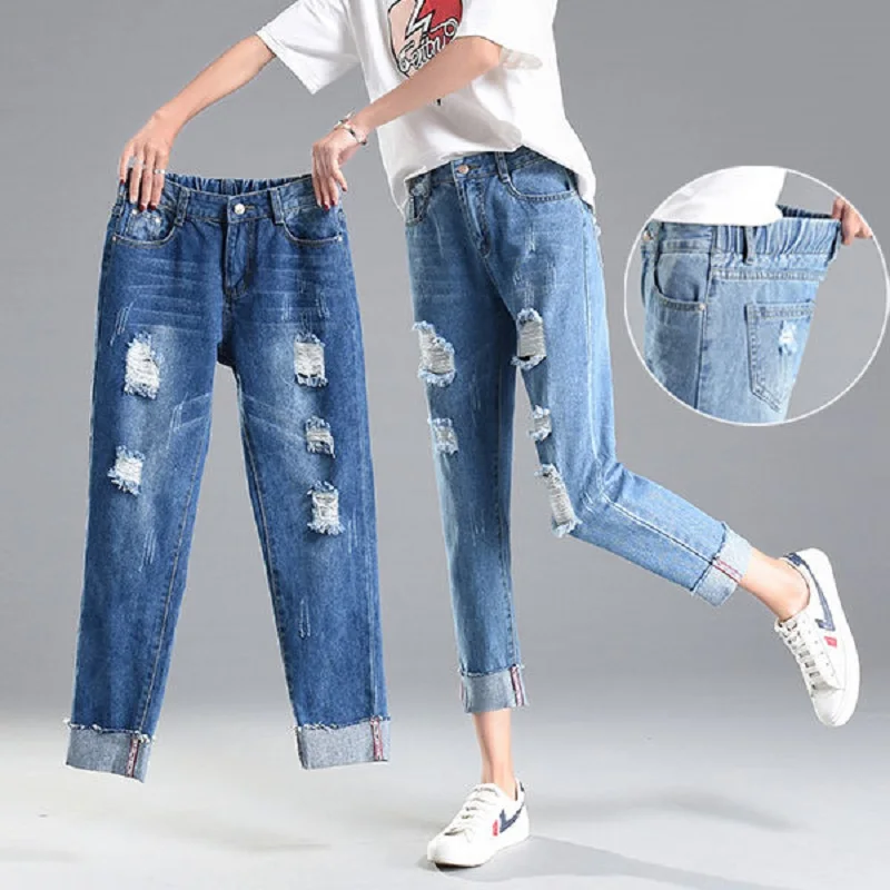 denim fabric Destroy Wash jeans women jeans ripped hole jeans high waist pants ankle-length trousers students jeans
denim fabric Destroy Wash jeans women jeans ripped hole jeans high waist pants ankle-length trousers students jeans