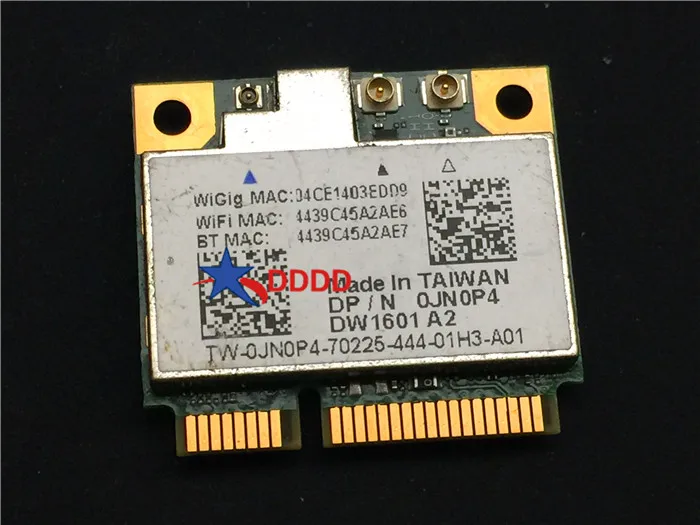 Original FOR DELL WIRELESS N DW1601 QCA9005 JN0P4 0JN0P4 WIGIG 802.11AD BLUETOOTH 4 PCIE CARD CN-0JN0P4 Fully Tested
Original FOR DELL WIRELESS N DW1601 QCA9005 JN0P4 0JN0P4 WIGIG 802.11AD BLUETOOTH 4 PCIE CARD CN-0JN0P4 Fully Tested
