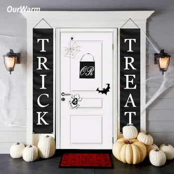 OurWarm 1set Trick or Treat Halloween Banner Black Flag Door Sign Decoration Home or Office Outdoor Decor Halloween Decoration 
OurWarm 1set Trick or Treat Halloween Banner Black Flag Door Sign Decoration Home or Office Outdoor Decor Halloween Decoration