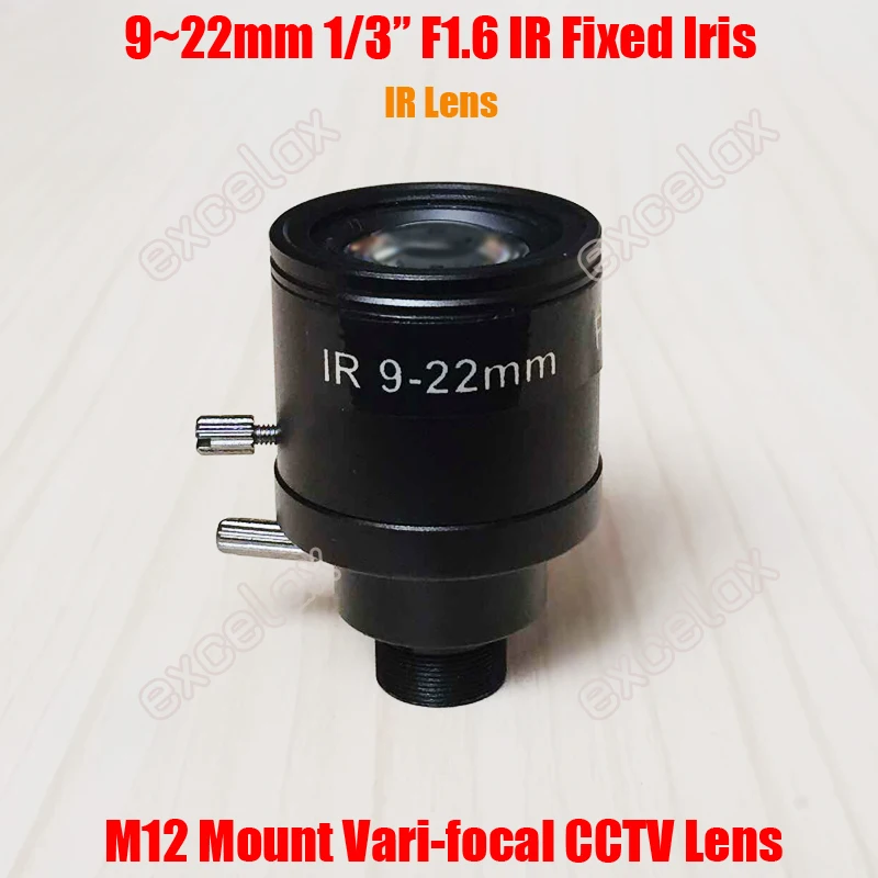 1/3" 9-22mm IR Sensitive Manual Zoom Varifocal M12 Mount CCTV Lens F1.6 Fixed Iris MTV Interface for CCD Video Security Camera
1/3" 9-22mm IR Sensitive Manual Zoom Varifocal M12 Mount CCTV Lens F1.6 Fixed Iris MTV Interface for CCD Video Security Camera