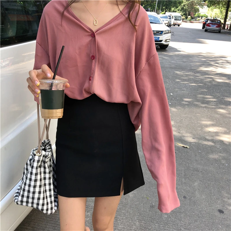 Chiffon Shirt Long Sleeve louse Women Korean Lady Office Shirt Autum Shirt Woman Korean Fashion Clothing Streetwear Dropshipping
Chiffon Shirt Long Sleeve louse Women Korean Lady Office Shirt Autum Shirt Woman Korean Fashion Clothing Streetwear Dropshipping