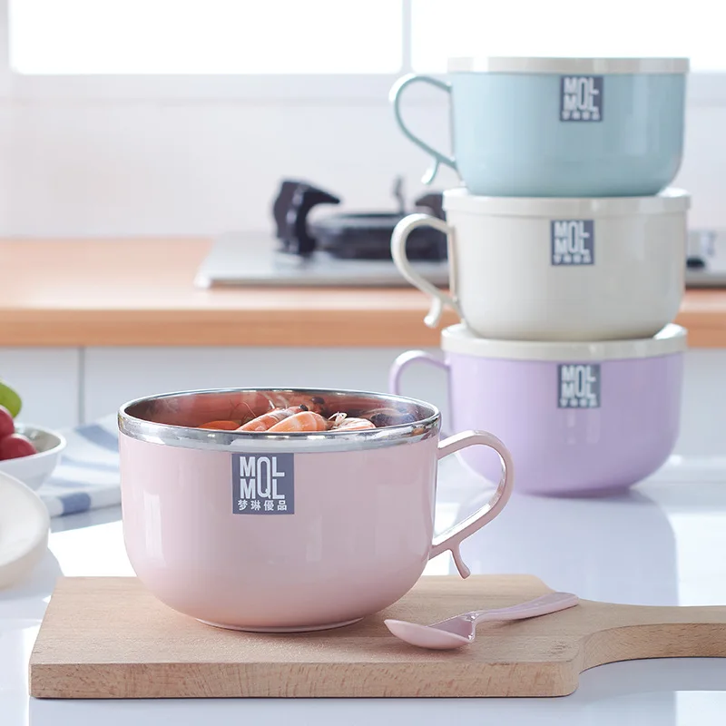 Cute stainless steel Lunch Box bowl of instant noodles to eat rice bowl with lid, household utensils soup bowl Thermo rice bowl
Cute stainless steel Lunch Box bowl of instant noodles to eat rice bowl with lid, household utensils soup bowl Thermo rice bowl