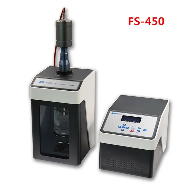 450 W Ultrasonic Homogenizer Sonicator Processor Ultrasonicator Cell Disruptor Mixer CE ISO 20KHZ 10ml-350ml FS-450N
450 W Ultrasonic Homogenizer Sonicator Processor Ultrasonicator Cell Disruptor Mixer CE ISO 20KHZ 10ml-350ml FS-450N