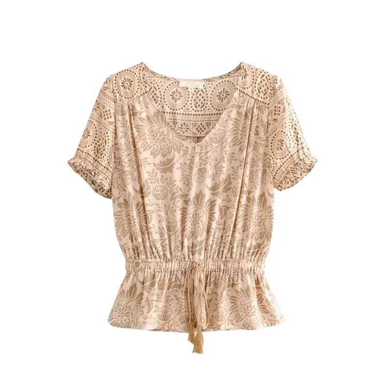GYPSY Boho Chic Summer Tops Vintage Floral Print Blouses Women Fashion V Neck Short Sleeve Drawstring Tassel Beach Shirts Blusas
GYPSY Boho Chic Summer Tops Vintage Floral Print Blouses Women Fashion V Neck Short Sleeve Drawstring Tassel Beach Shirts Blusas