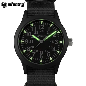 

INFANTRY Military Watch Men Glow in Dark Mens Watches Top Brand Luxury Wristwatch Army Sport Nylon nato Strap relogio masculino
